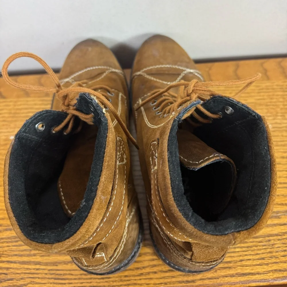 Roan Zalen Mens Boots Suede Work Brown Size 9‎ Outdoor Utility Lace-Up Casual